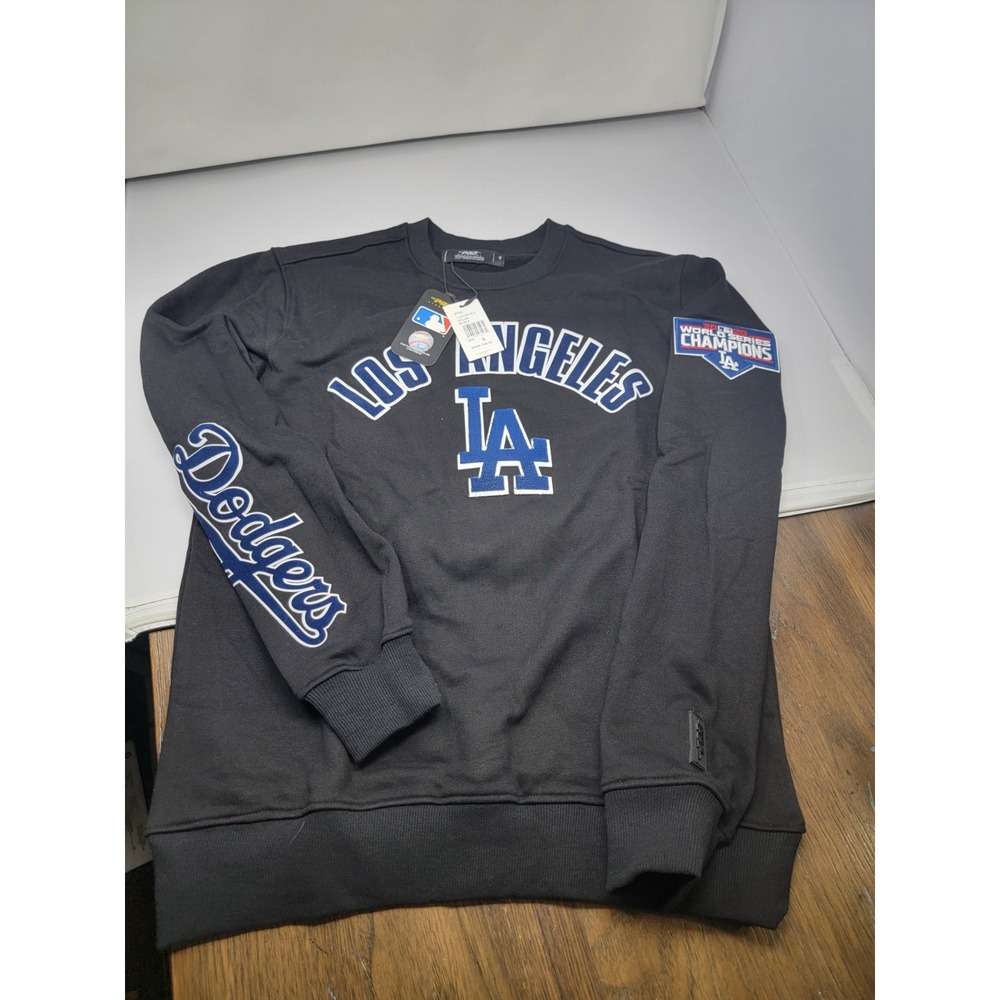 LA Dodgers Black Crew Neck Sweater 2020 World Series Champions Sz Sm